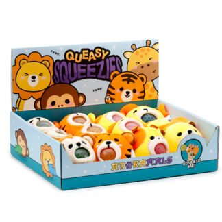 Fun Kids Squeezy Polyester Toy - Adoramals Lion, Giraffe, Monkey, Tiger 1 Pack