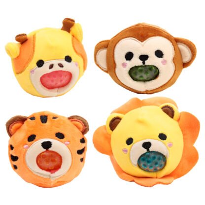 Fun Kids Squeezy Polyester Toy - Adoramals Lion, Giraffe, Monkey, Tiger 1 Pack - Image 2