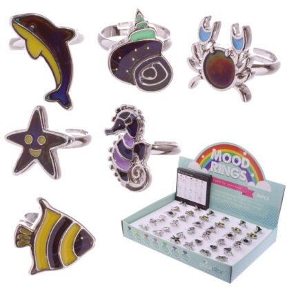 Cute Kids Sealife Design Mood Ring 1 Pack - Image 2